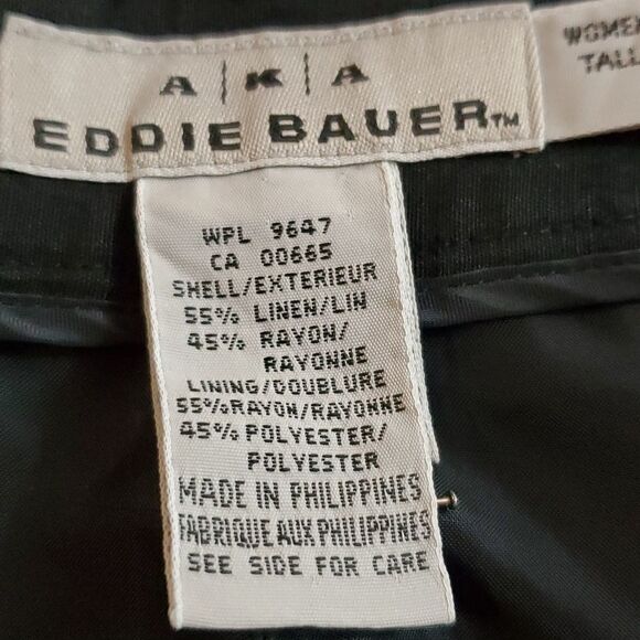 EDDIE BAUER/SLIM TROUSER TALL, NEW, BLACK SIZE 14, WOMEN'S, LINEN - Picture 8 of 12